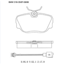 Para BMW 318i 325 325e 325i Pastilla de freno 34111154442 D493 21172